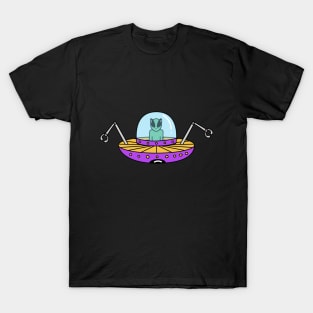 Alien in His Robot Flying Saucer T-Shirt